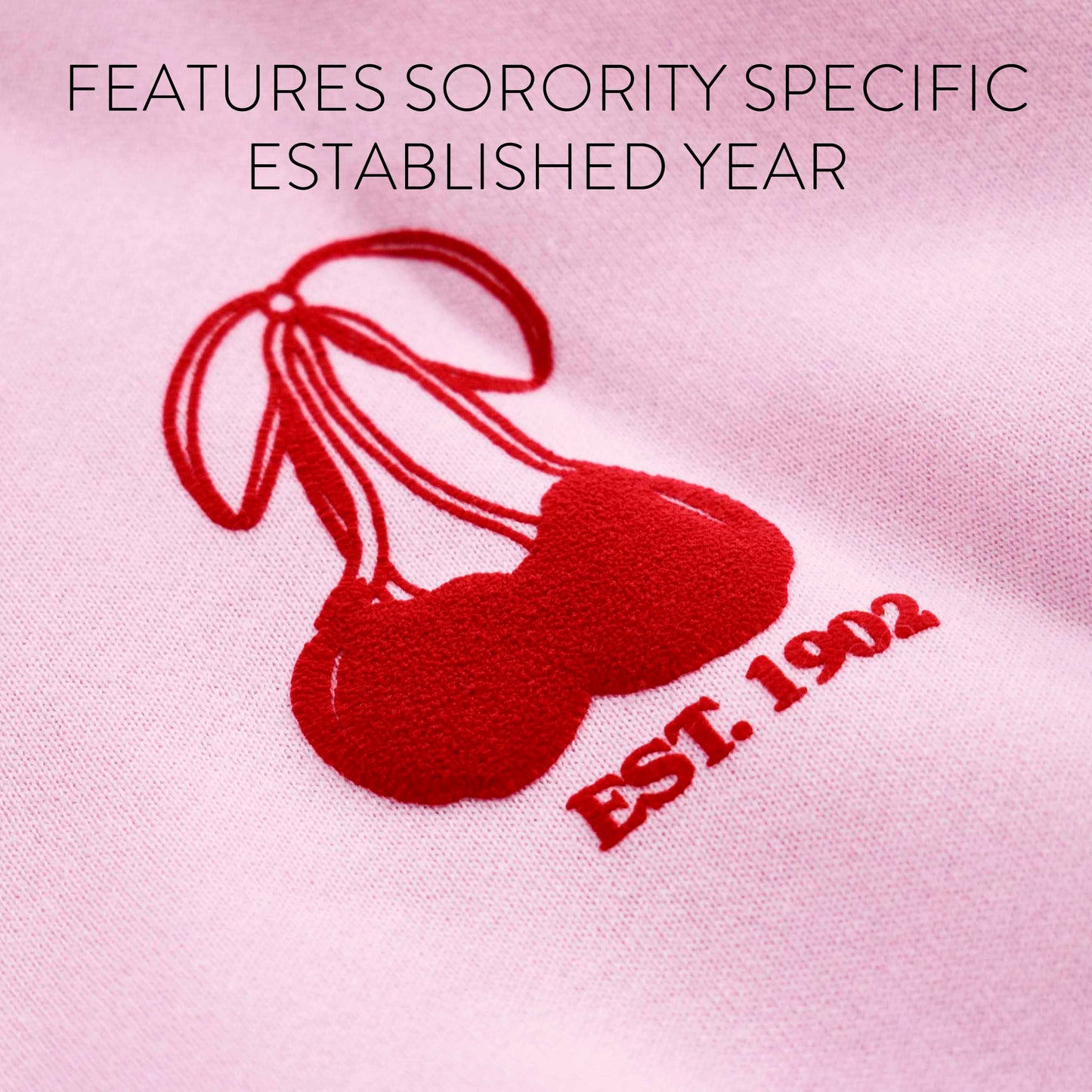 Kappa Alpha Theta Hooded Sweatshirt with Cherries and Sorority Name