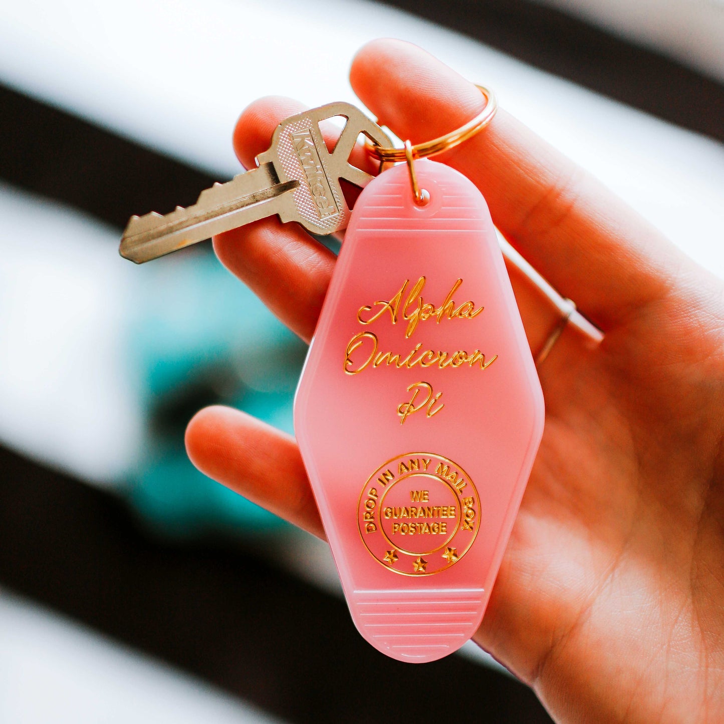 Alpha Sigma Alpha Motel Keychain
