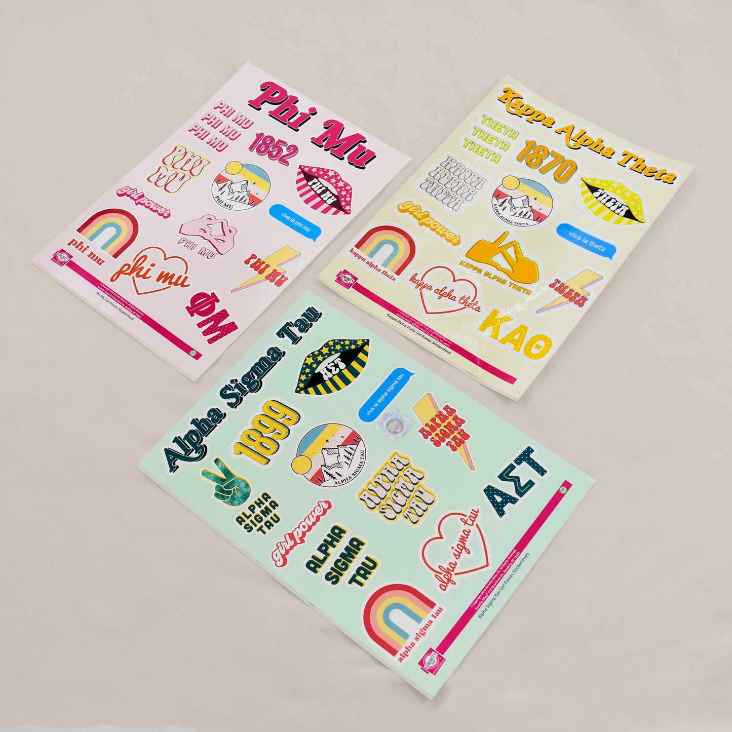 Alpha Phi Girl Power Sticker Sheet