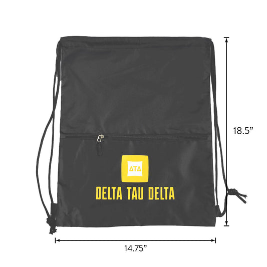Sigma Alpha Epsilon Fraternity Drawstring Backpack, Black
