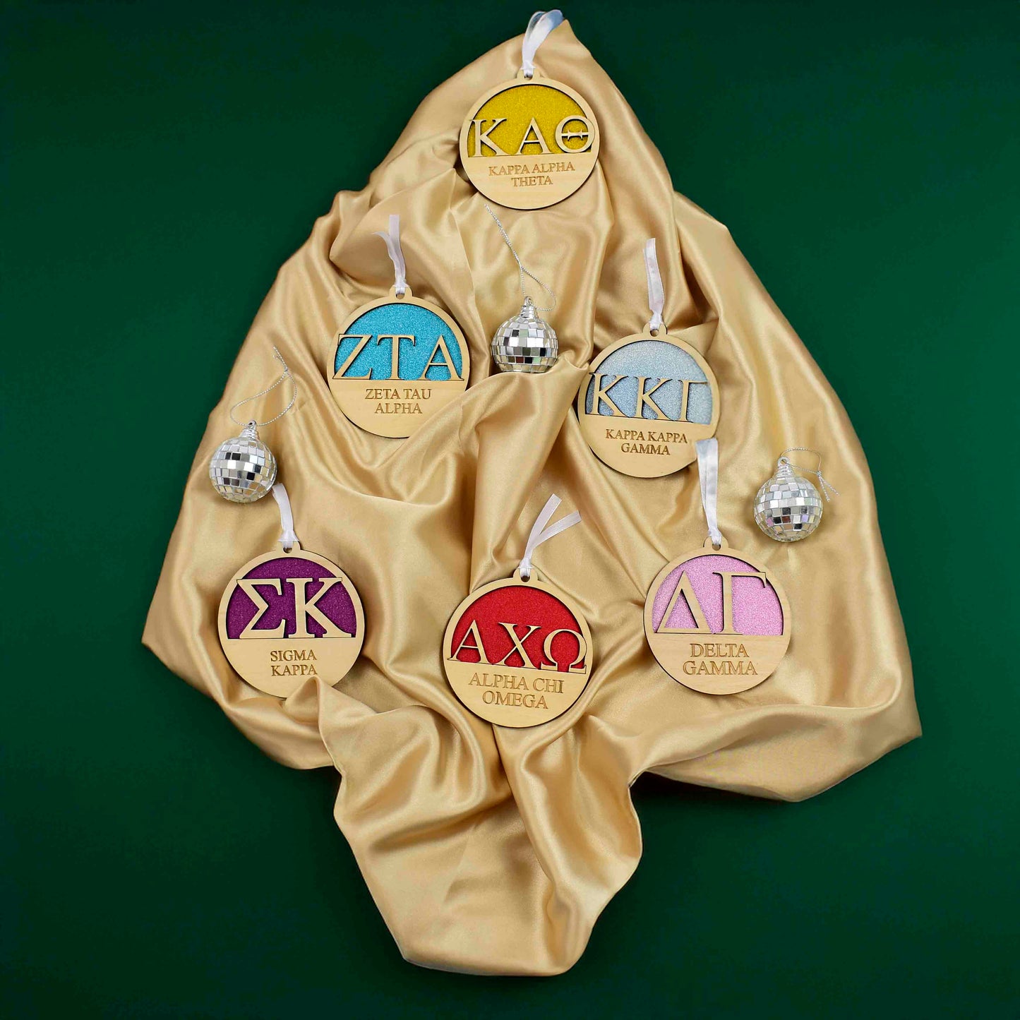Sigma Delta Tau - Laser Carved Ornament - 3" Round