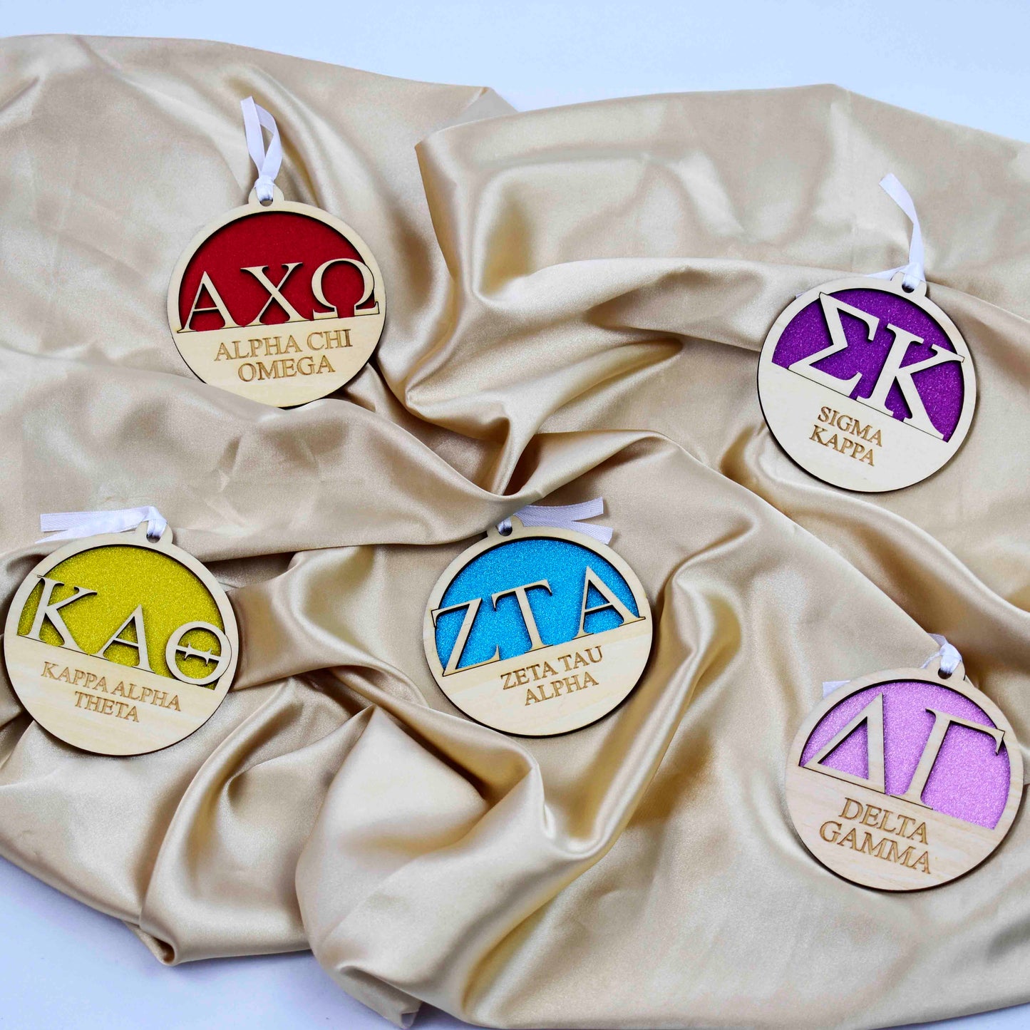 Alpha Chi Omega - Laser Carved Ornament - 3" Round