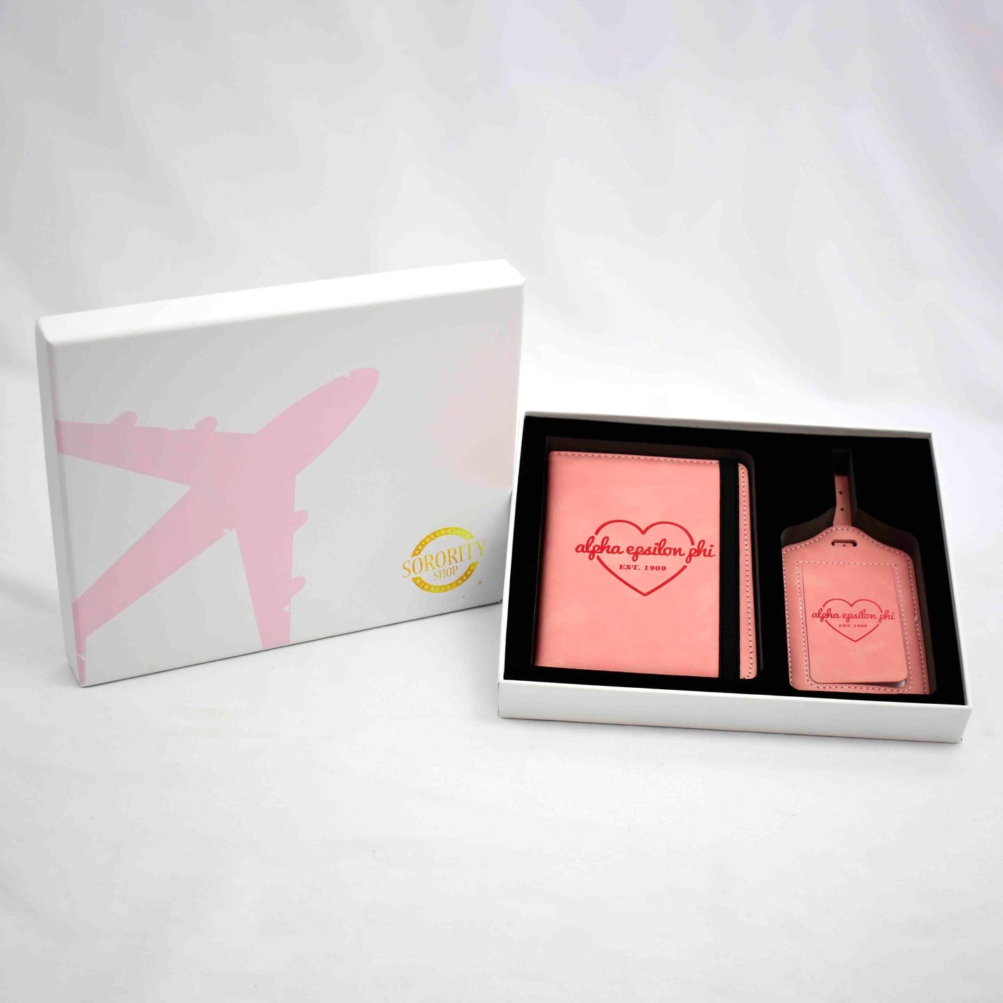 Alpha Omicron Pi Passport Holder & Luggage Tag Travel Gift Set