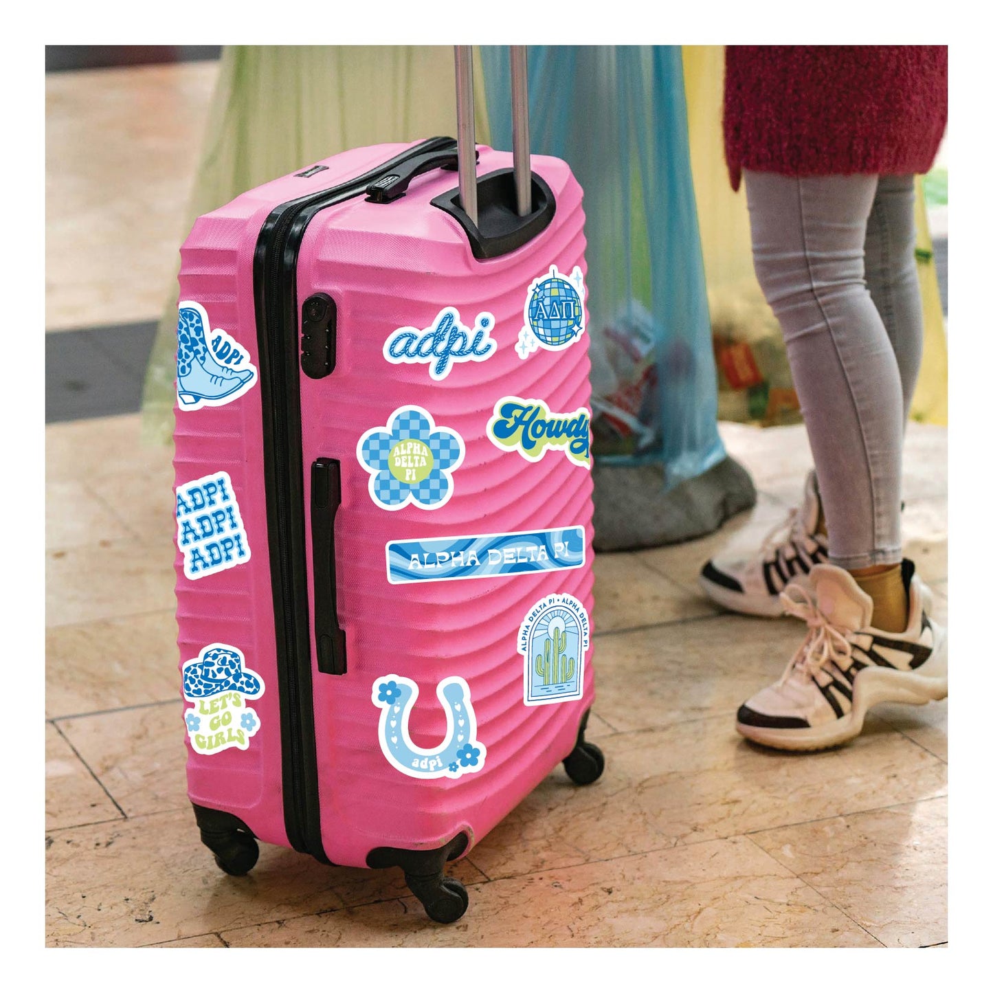 Alpha Delta Pi Sticker Sheet - Western Disco Design