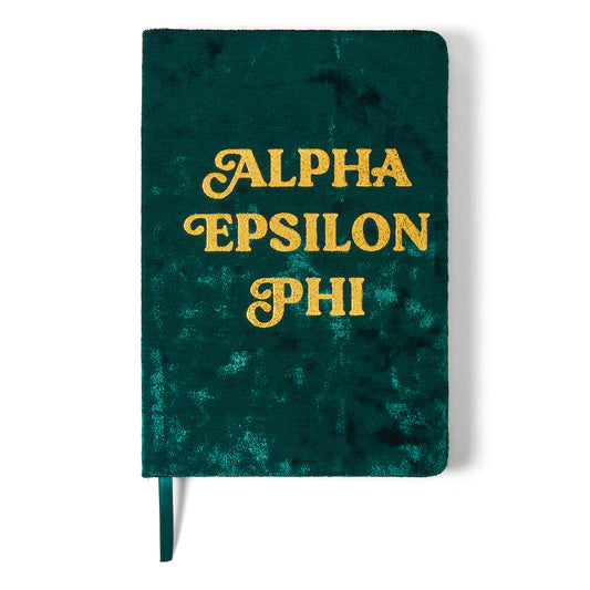 Alpha Epsilon Phi Velvet Notebook with Gold Foil Imprint