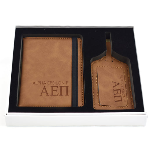 Alpha Epsilon Pi Passport Holder & Luggage Tag Travel Gift Set