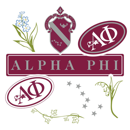 Alpha Phi Sorority Sticker Sheet- Brand Focus
