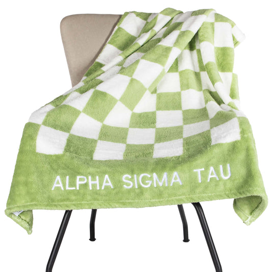 Alpha Sigma Tau Blanket - Thick Checkered Sherpa Blanket