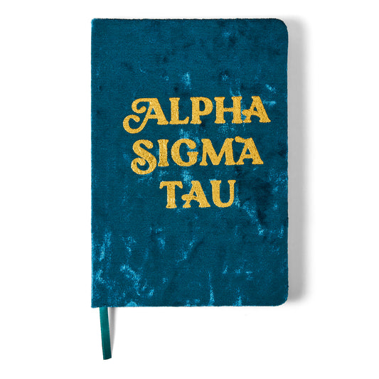 Alpha Sigma Tau Velvet Notebook with Gold Foil Imprint