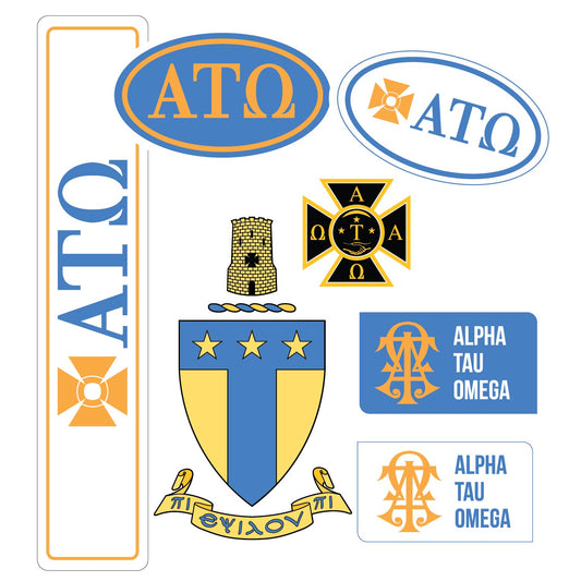 Alpha Tau Omega Fraternity Sticker Sheet- Brand Focus