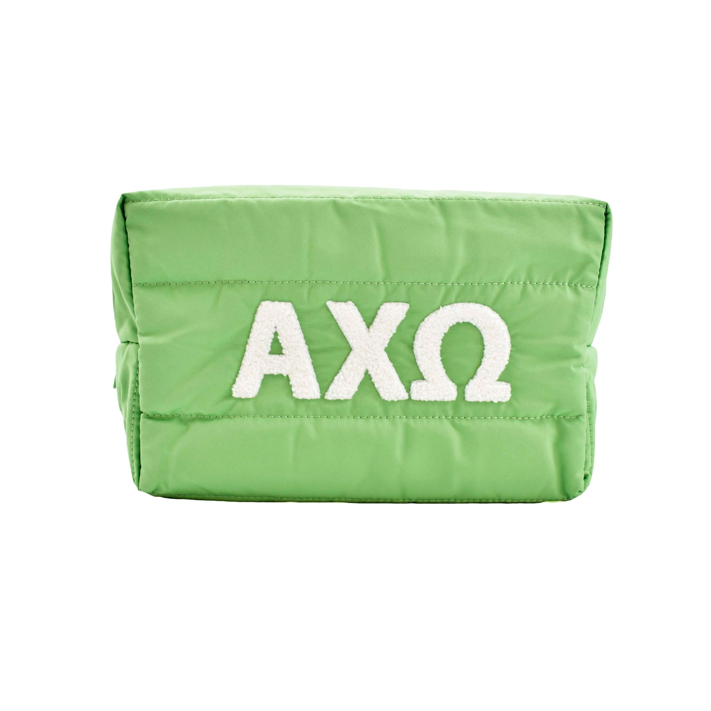Alpha Chi Omega Makeup Bag - Puffer Style with Sorority Letters