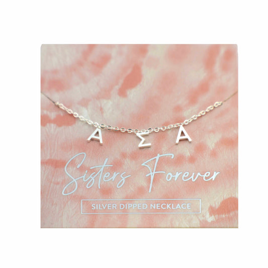 Alpha Sigma Alpha Silver Greek Letters Necklace