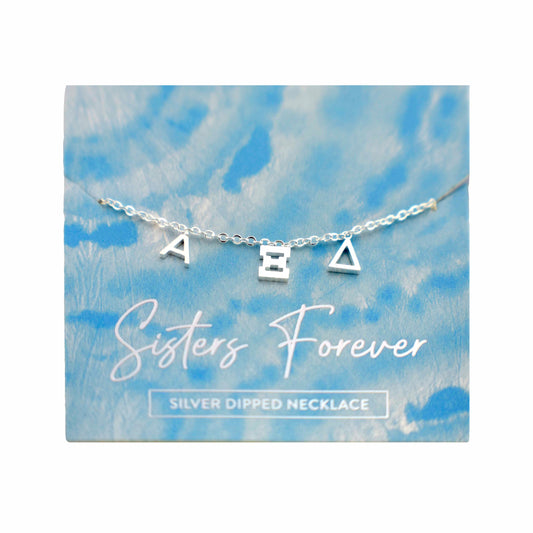 Alpha Xi Delta Silver Greek Letters Necklace