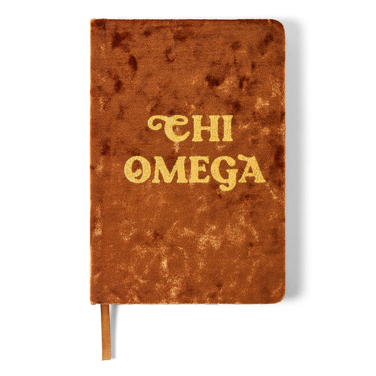 Chi Omega Velvet Notebook with Gold Foil Imprint
