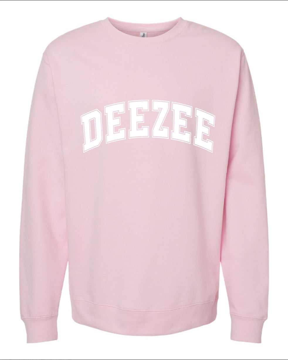 Delta Zeta Sweatshirt- Crewneck Varsity Letters Design