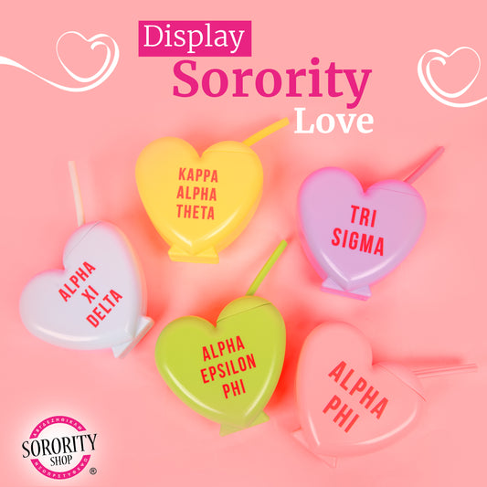 Sorority "Big" Tumbler- Candy Heart Shaped