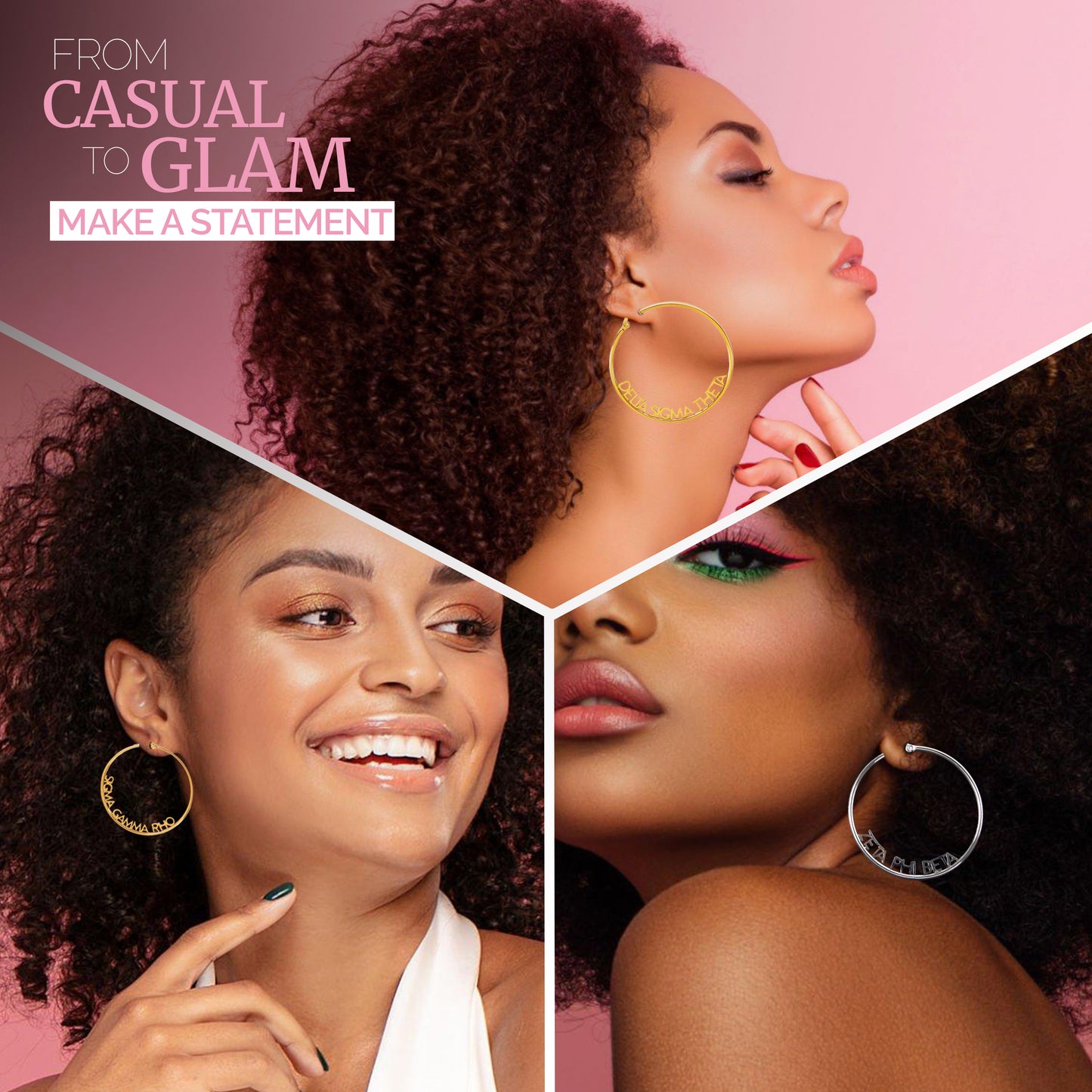 Sigma Gamma Rho Earrings - Hoop Design