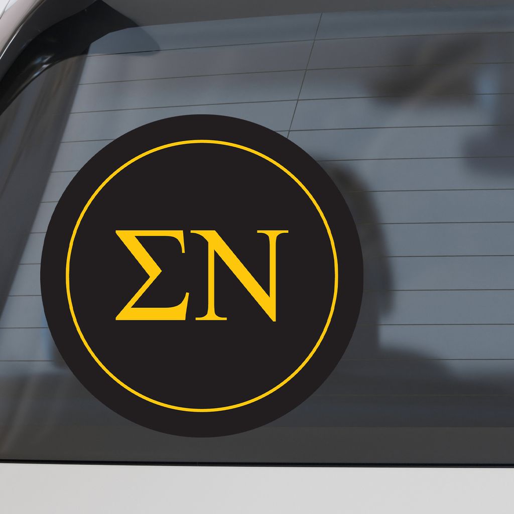 Sigma Nu Fraternity Car Decal Sticker- Full Color Circle Logo