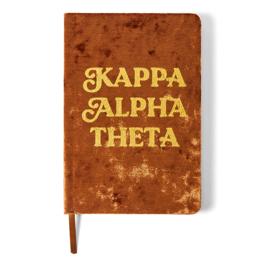 Kappa Alpha Theta Velvet Notebook with Gold Foil Imprint