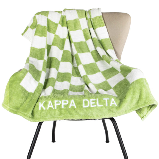 Kappa Delta Blanket - Thick Checkered Sherpa Blanket