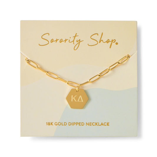 Kappa Delta Paperclip Necklace with KD Sorority Pendant