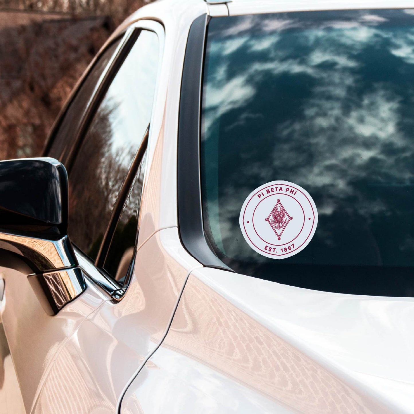 Pi Beta Phi Sorority Car Decal Sticker- Full Color Circle Logo