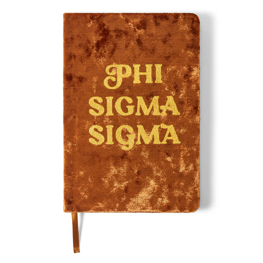 Phi Sigma Sigma Velvet Notebook with Gold Foil Imprint