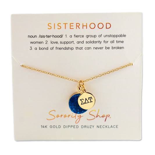 Sigma Delta Tau Sisterhood Druzy Necklace