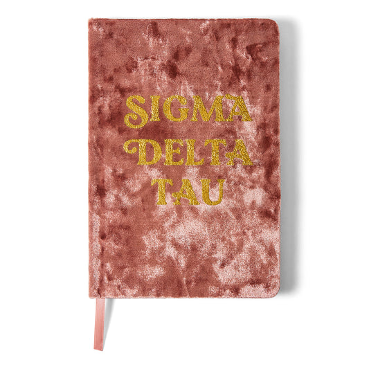 Sigma Delta Tau Velvet Notebook with Gold Foil Imprint
