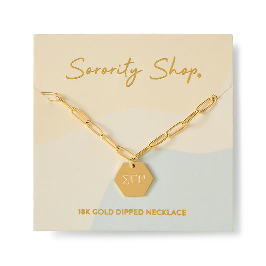Sigma Gamma Rho Paperclip Necklace with SGR Sorority Pendant