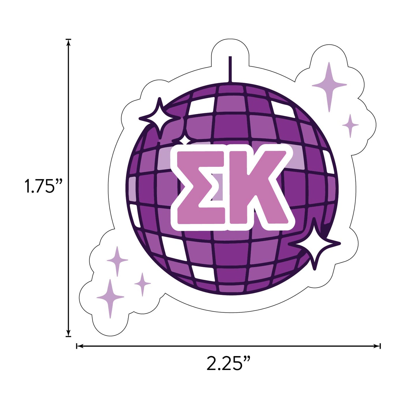 Sigma Kappa Sticker Sheet - Western Disco Design