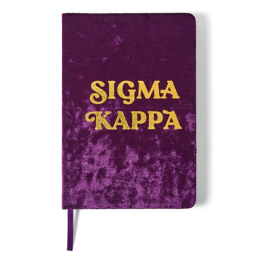 Sigma Kappa Velvet Notebook with Gold Foil Imprint