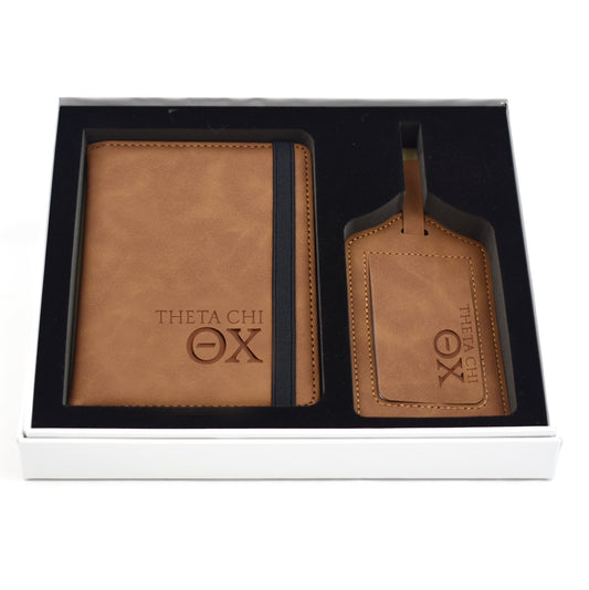 Theta Chi Passport Holder & Luggage Tag Travel Gift Set