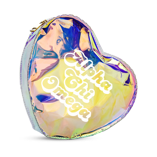 Alpha Chi Omega Heart Shaped Makeup Bag