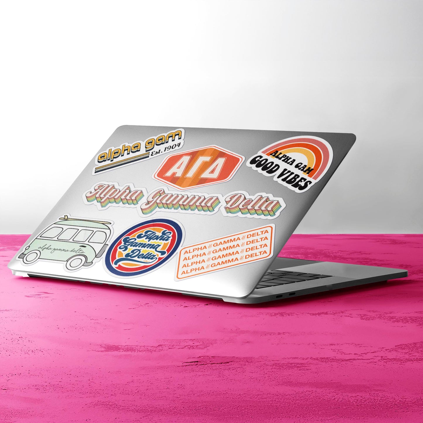 Alpha Gamma Delta Retro Sticker Sheet