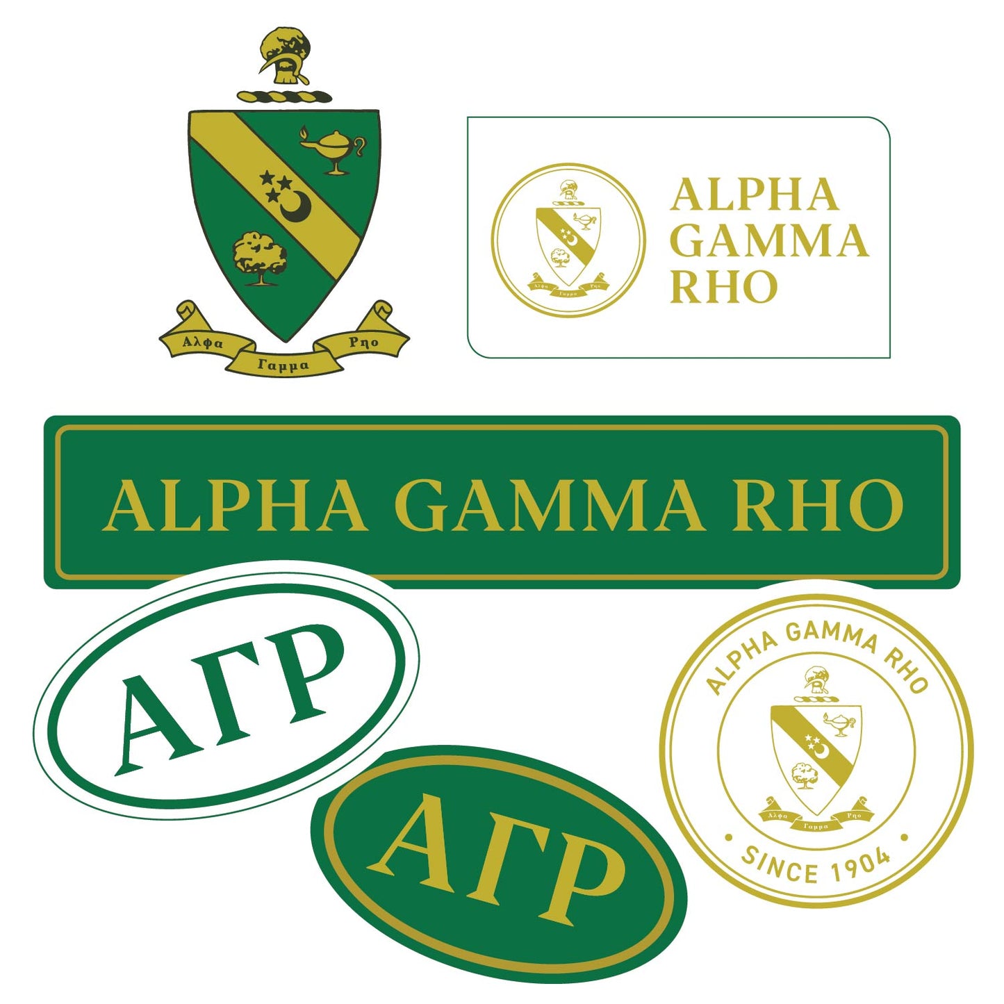 Alpha Gamma Rho Fraternity Sticker Sheet- Brand Focus