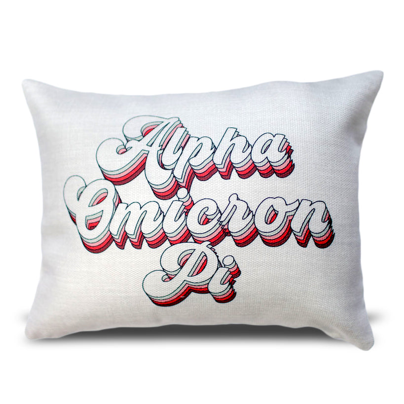 Alpha Omicron Pi Retro Throw Pillow
