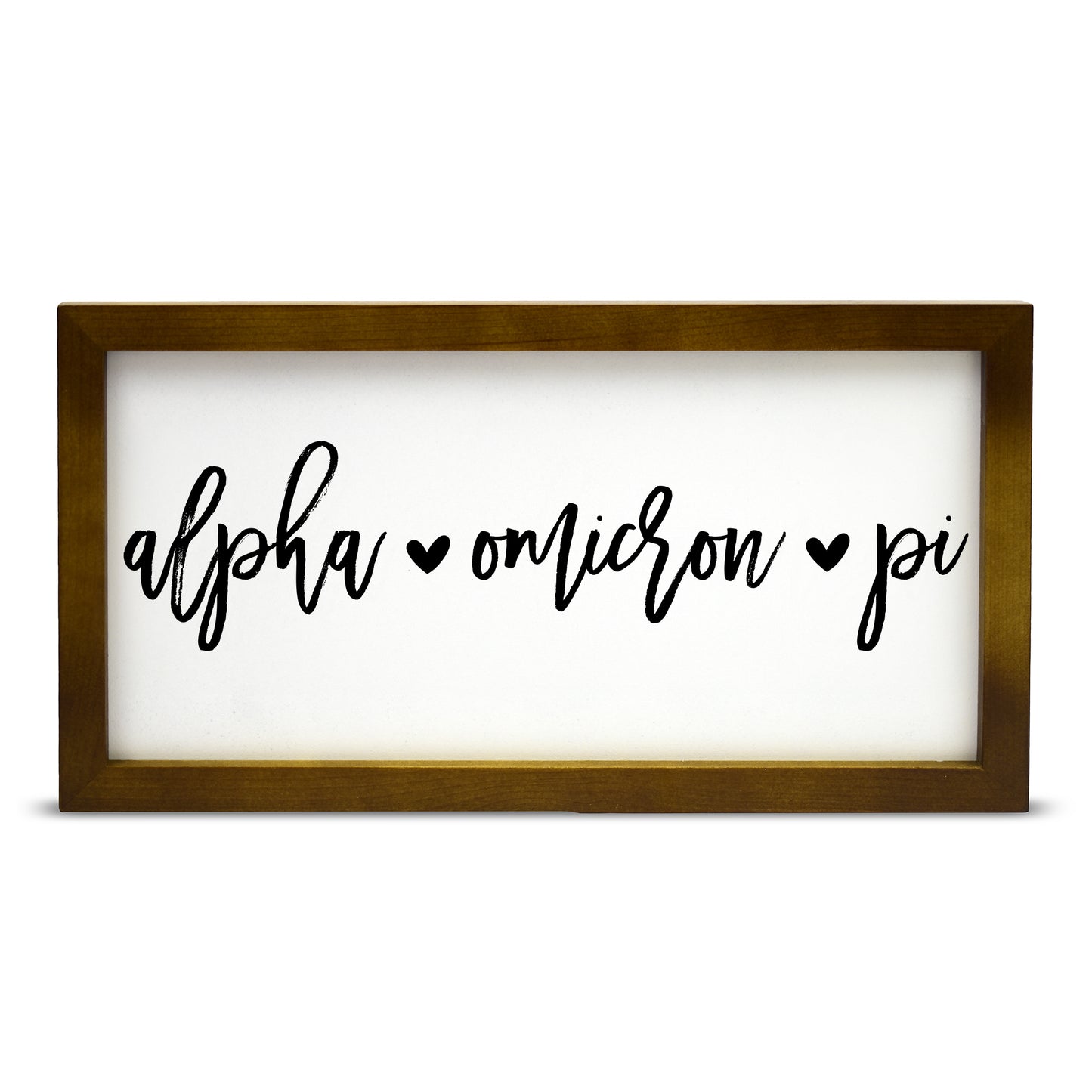 Alpha Omicron Pi Script Wooden Sign