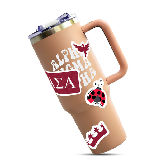 Alpha Sigma Alpha Sorority Brand Focus Sticker Sheet