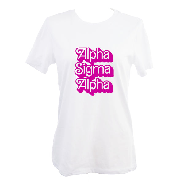 Alpha Sigma Alpha T Shirt Retro Dolly Sorority Name Design Relaxed F SororityShop