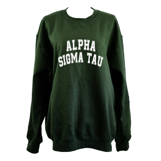 Alpha Sigma Tau Sweatshirt- Crewneck Varsity Letters Design