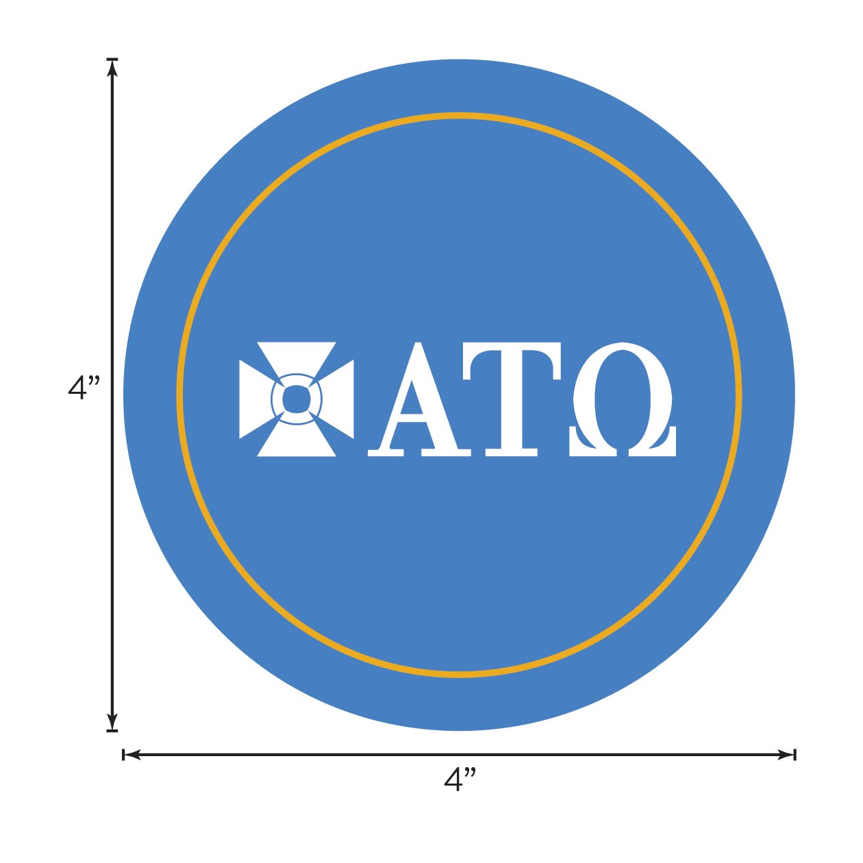 Alpha Tau Omega Fraternity Car Decal Sticker- Full Color Circle Logo