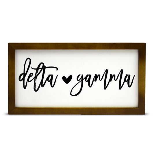 Delta Gamma Script Wooden Sign