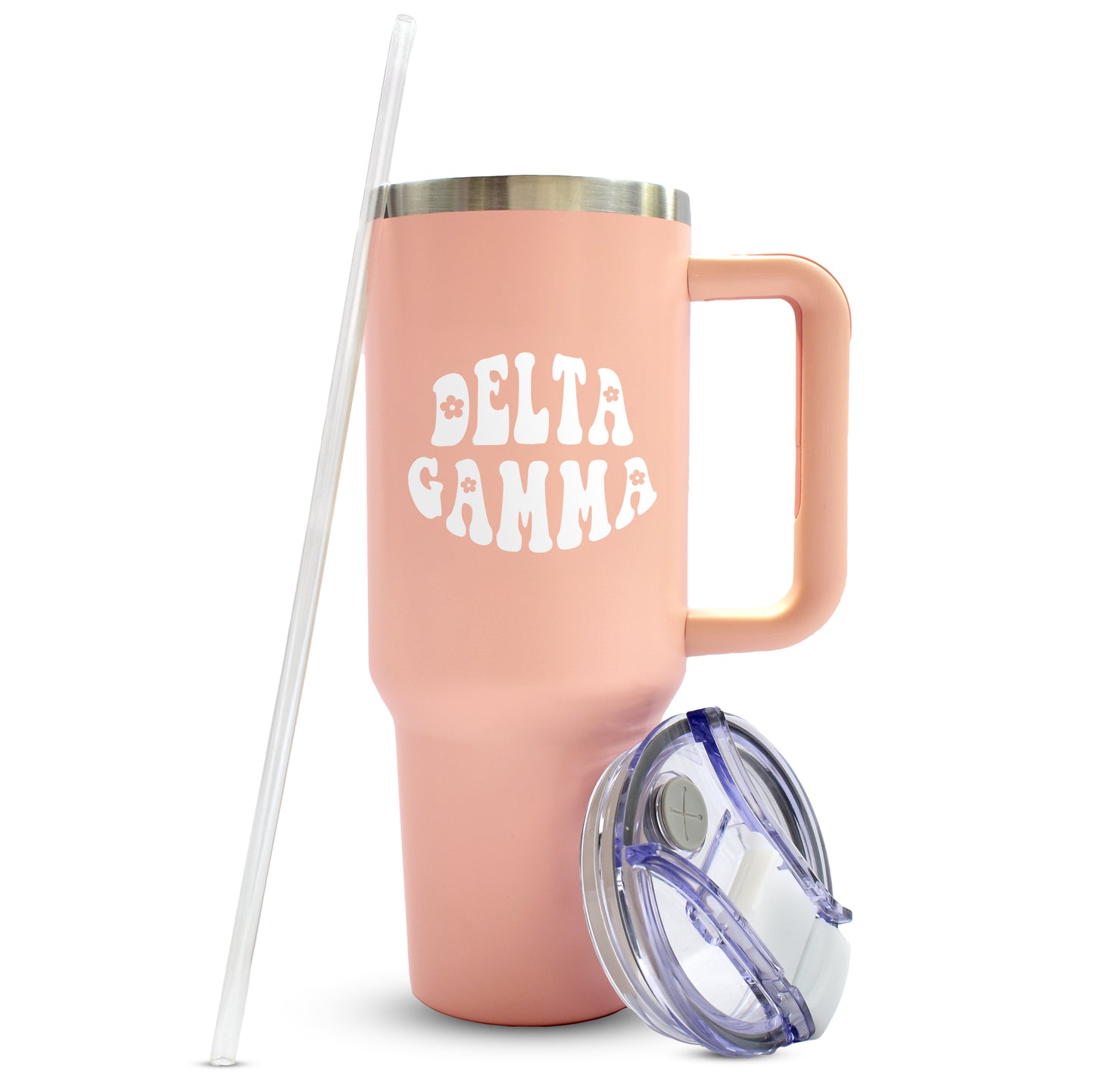 Delta Gamma Tumbler - 40oz Stainless Steel with Handle