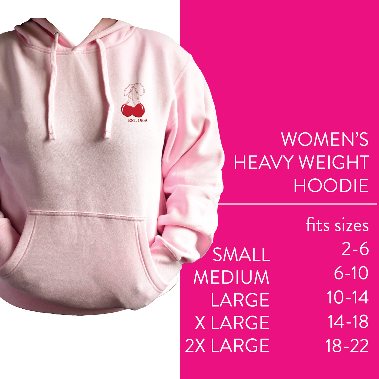 Pi Beta Phi Hooded Sweatshirt with Cherries and Sorority Name