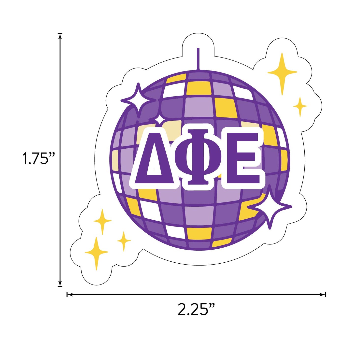 Delta Phi Epsilon Sticker Sheet - Western Disco Design