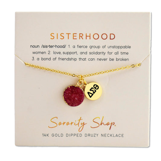 Delta Sigma Theta Sisterhood Druzy Necklace