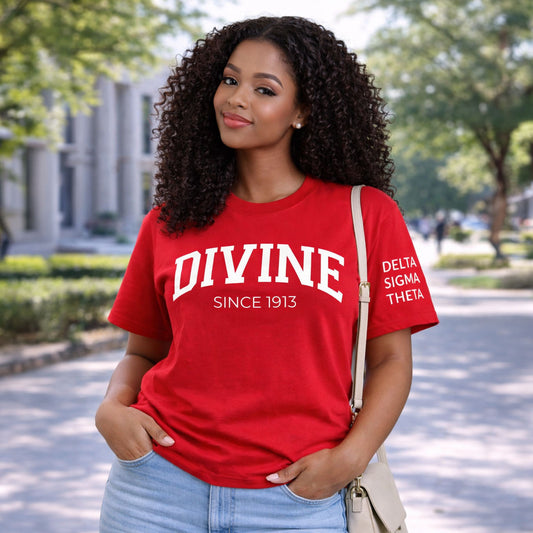 Delta Sigma Theta Sorority, Incorporated T-Shirt- Divine and Sorority Name Design