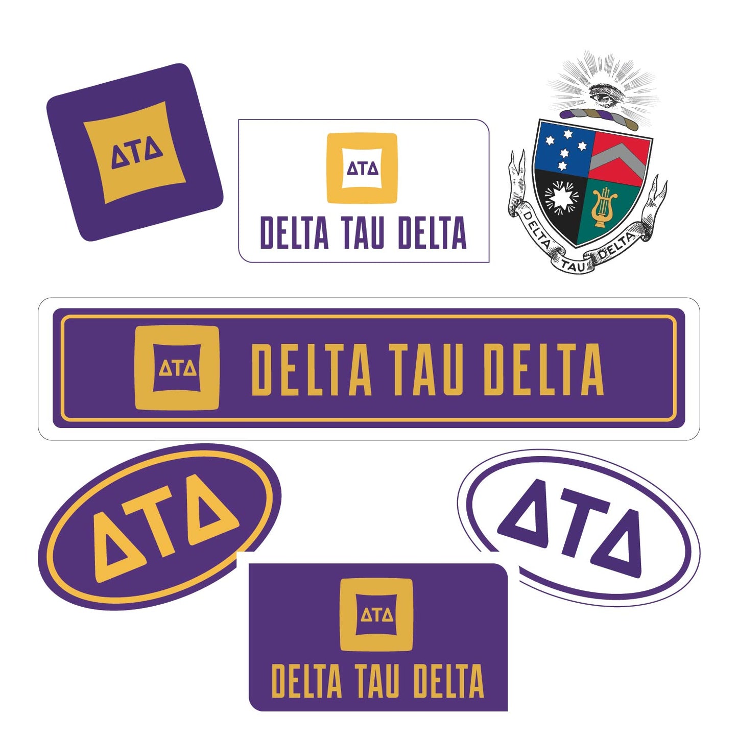 Delta Tau Delta Fraternity Sticker Sheet- Brand Focus