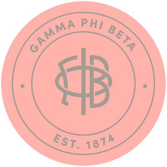 Gamma Phi Beta Sorority Car Decal Sticker- Full Color Circle Logo